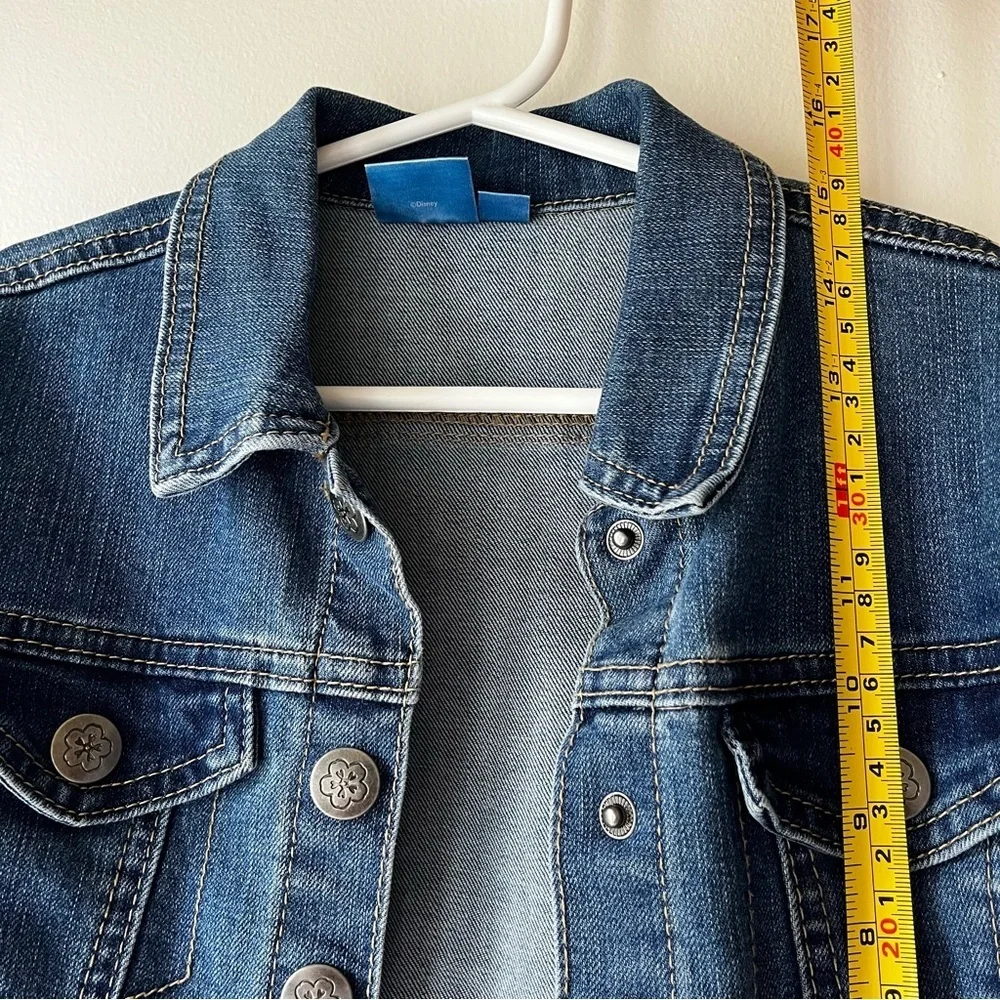 Disney Encanto Girls Denim Jacket Size 6/6X | Butterfly Floral Back Graphic Jean - Picture 7 of 11